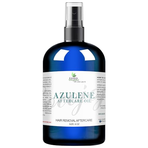 cocojojo Azulene Oil After Waxing Sugaring Soothing Hair Retardant 8 Oz Decreasing Hair Thickness After Hair Removal Natural Delaying Hair Regrowth