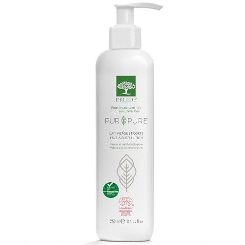 Pur&Pure Lotion Face Body Moisturizer for Sensitive Skin Care, Organic Moisturizer & Ultra-gentle Moisturizing Milk, 250 ml (8.4 oz Size Fragrance-Free Organic Lotion Made in Canada