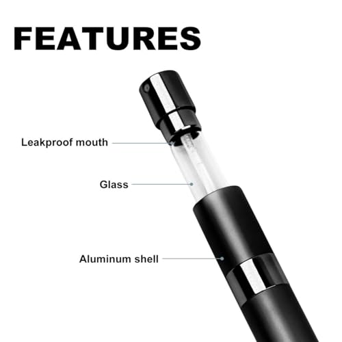 10 PCS 8ml Perfume Atomizer Refillable Bottle, Cologne Travel Spray Bottle, Mini Spray Empty for Refill, Refillable Portable Sprayer (Black)