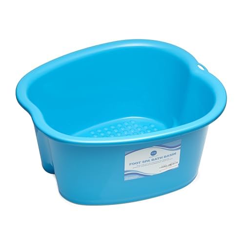 AllSett Health Foot Soaking Bath Basin ? Large Size for Soaking Feet | Pedicure and Massager Tub for at Home Spa Treatment | Callus, Fungus, Dead Skin Remover, Blue