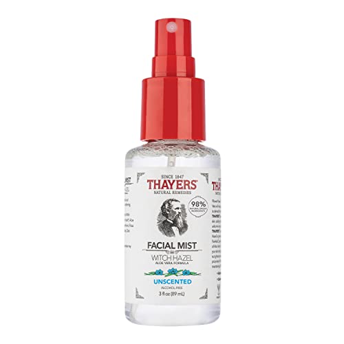 THAYERS Witch Hazel Facial Mist Toner with Aloe Vera, Unscented, Trial Size, 3 Ounce (Pack of 3)