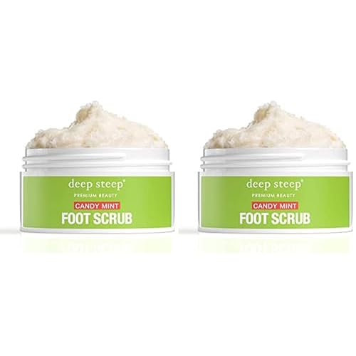 Deep Steep Natural Candy Mint Therapeutic Foot Scrub - 8 Ounce (Pack of 2)