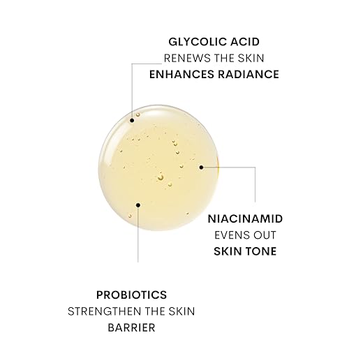 Glycolic Acid AHA Toner 200ml - Exfoliating Face Toner with Niacinamide, Prebiotics & Witch Hazel Water for Oily, Combination, and Blemish-Prone Skin - Brightens, Smooths, and Tightens Skin