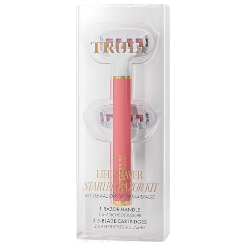 Truly Life Shaver Razor | Best Razor for Sensitive Skin | 5 Blades with Aloe & Shea Butter Infused Gel Bars | Pivoting Head & Flex-Grip Handle for Smooth, Irritation-Free Shave