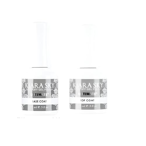 KIARA SKY Ultimate Gel Top Coat & Base Coat Duo 15ml | Soak Off Gel Polish Formula
