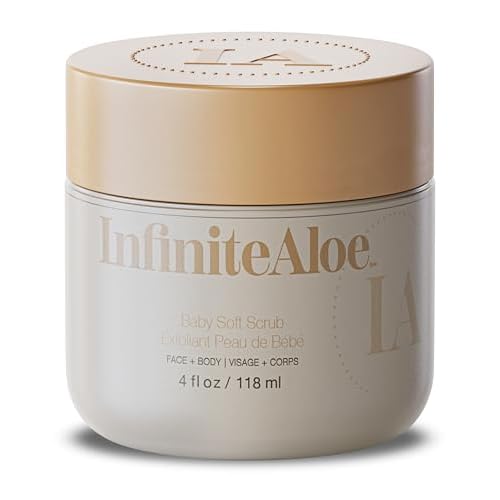 InfiniteAloe Baby Soft Scrub, Aloe Vera Based Face and Body Scrub ? Exfoliating and Moisturizing ? 4oz.