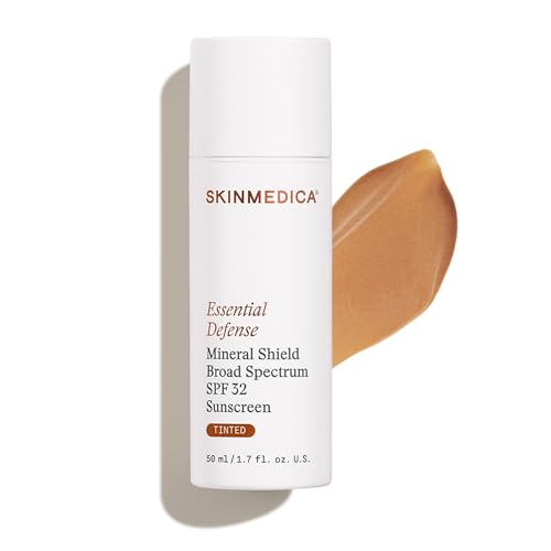 SkinMedica Essential Defense Mineral Shield SPF 32 Tinted Sunscreen for Face. This Lightweight, Facial Sunscreen is Ideal for Oily and/or Combination Skin, NEW PACKAGING, 1.7 Oz
