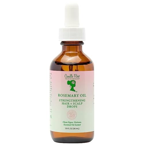 Camille Rose Rosemary Oil Strengthening Hair + Scalp Drops ? Castor, Peppermint & Tea Tree Oil Blend for Strength & Resilience, Dry Scalp Treatment, Split Ends, 1.9 Fl Oz