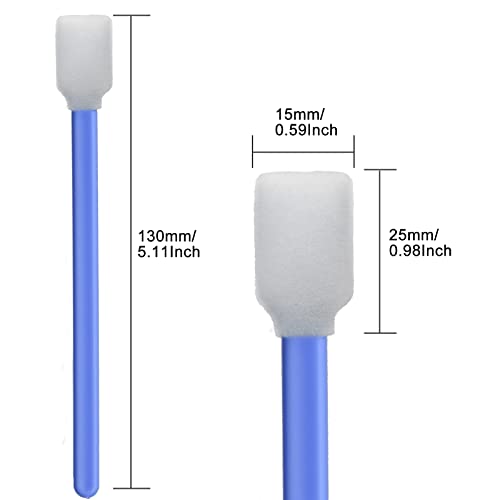Wellgler's Square Rectangle Cotton Swabs,5.11¡± Foam Cleaning Swabs for Printers£¬Cameras, Automotive, Optics, Sensors, Guns, and Electronics (Blue, 300)