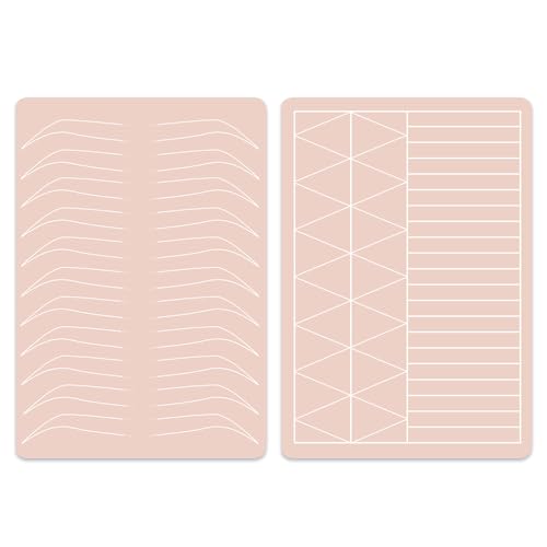 5PCS Double Sides Silicone Practice Skin Permanent Makeup Tattoo Microblading Microshading Practice Fake Skins for Tattooing Brows Ombre Eyebrows Tattoos