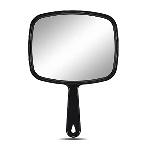 OMIRO Hand Mirror, All Black Handheld Mirror with Handle, 6.6" W x 9.3" L, Pack of 6