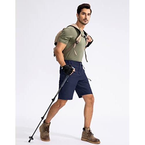 Pudolla Men's Hiking Cargo Shorts 9"/7"/11" Lightweight Outdoor Shorts for Men Trip Golf Camping Casual with 5 Zipper Pockets