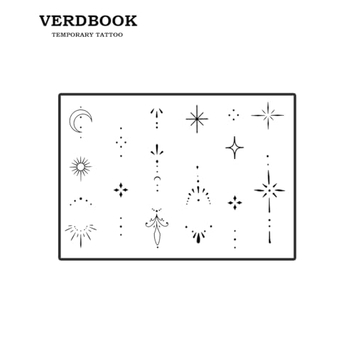 Waterproof Temporary Tattoos: 2-Sheet Tattoo Kit with Realistic Body Stickers, Semi-Permanent Tattoos for Adults Lasting 7-15 Days ? Safe for Men & Women, Realistic Celestial Symbols