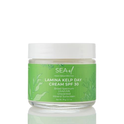 Lamina Kelp Day Cream 30 SPF, Broad Spectrum, UVA/UVB, Unscented, Mineral Sunscreen, Ocean and Kelp Friendly 2.1 oz/59 g