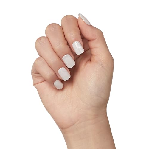 KISS colorFX by imPRESS Press On Nails, 'Rebel', Solid White, Short Squoval, IMPROVED adhesive, Up to 10-Day Hold, Nail Kit Includes 30 Fake Nails, Prep Pad, Manicure Stick, Mini Nail File