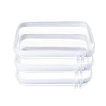 3-Pack Large Minus Clear Hard Shell Zipper Pouches, Clear Zipper Bags, Hard Case Pouches for Purse & Diaper Bag Organizer,and Travel Essentials£¨3L-£©