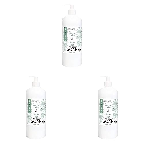 Soothing Touch Hand & Body Soap, Desert Sage, 32 oz, Professional Grade Essential Oils, Gentle, Vegan, Paraben Free (Pack of 3)