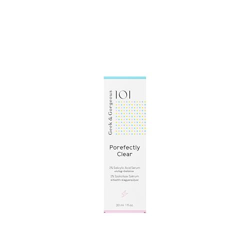 Geek & Gorgeous ? Porefectly Clear ? Lightweight Gel Exfoliant with 2% Salicylic Acid (BHA) & Sarcosine ? Helps Unclog Pores & Reduce Excess Oil ? For Oily & Combination Skin ? 1 oz