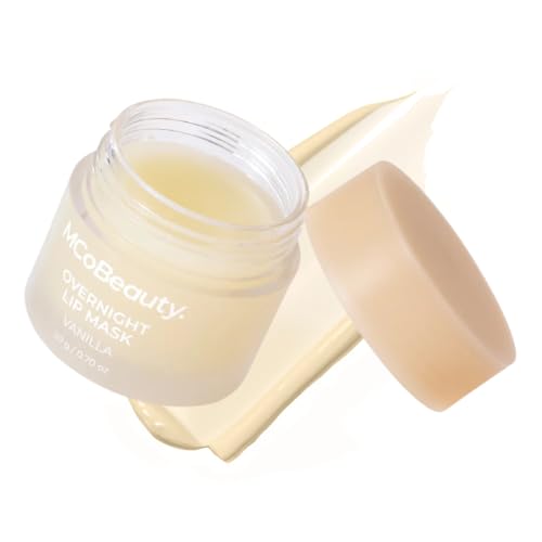 MCoBeauty - Double Duty Lip Mask - Contains Coconut Oil and Vitamin E Lip Balm for Day or Overnight Mask - Vanilla Scent - Skin Care and Makeup Accessories - Holiday Essentials - 15g
