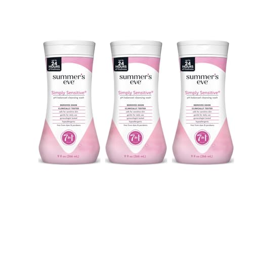 Summers Eve Cleansing Wash, for Sensitive Skin, Simply Sensitive 9 Oz (Pack of 3)