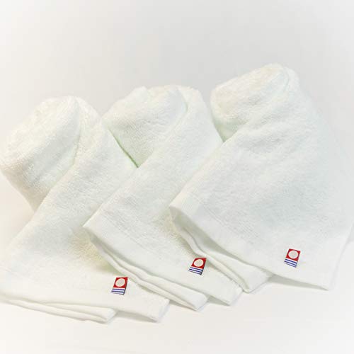 Soft Airy Washcloths 100% Cotton White 13" x 30" Sets of 1, 3, 5 and 10 Towels Made in Imabari Japan (3)