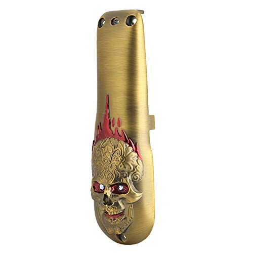 FILFEEL Professional Hair Clipper Front Cover, Electric Hair Cutter Trimmer Sheel Protective Casing for (Skull Gold)