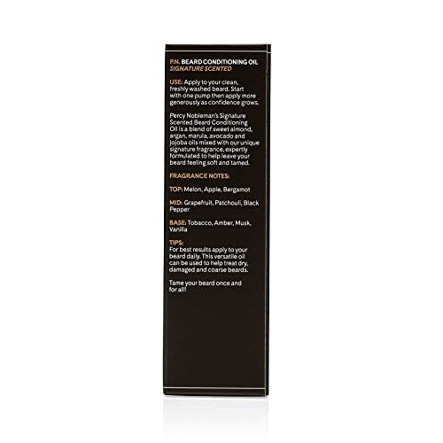 Percy Nobleman Beard Oil 99% Naturally Derived Signature Scented Blend. Beard Conditioning Oil With a Special Mixture of Quality Ingredients that Softens and Conditions your Facial Hair - 1 Fl Oz