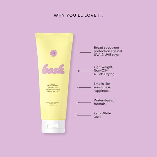 Bask Suncare SPF 50 Sheer Moisturizing Sunscreen Lotion - Broad Spectrum UVA/UVB Protection, Dermatologist Recommended, Hydrating, Lightweight & Non-Greasy, Travel Size (Value Pack of 3)