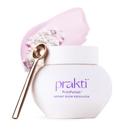 Prakti PritiPolish Instant Glow Exfoliator, Gentle Facial Scrub Clears & Minimizes Pores, Instantly Smooths & Softens with Natural AHAs, 1 oz