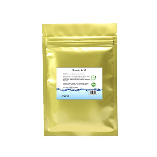 Stearic Acid (Triple Pressed) - Food and Cosmetic Grade - All Natural - Halal (1/2lb) - 8oz