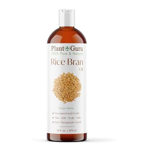 Rice Bran Oil 16 fl. oz. ? 100% Pure & Natural Carrier Oil for Skin, Face, Body, and Hair Moisturizing. Great for DIY Creams, Lotions, and Lip Balms.