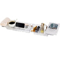 Expandable Bathtub Tray for Tub, Clear Acrylic Bath Caddy with Anti-Slip Design, Waterproof Bathroom Storage, Bath Organizer for Women, Fits Most Tubs up to 31.7" Ideal for Women and Adults
