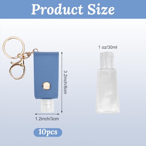 8 PCS Hand Sanitizer Holder,Leather Empty Travel Size Bottle, Mini Hand Sanitizer Keychain Travel Size