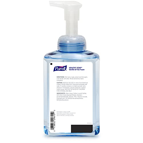 PURELL Brand HEALTHY SOAP Gentle & Free Foam, Fragrance-Free, 17.4 fl oz Hand Soap Table Top Pump Bottle (Pack of 4) - 5016-04
