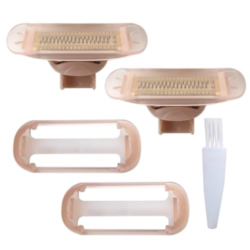 Razor Replacement Heads Replacement for Flawless Nu Razor, Rose Gold Plated Body Replacement Head with Covers (2 Count)