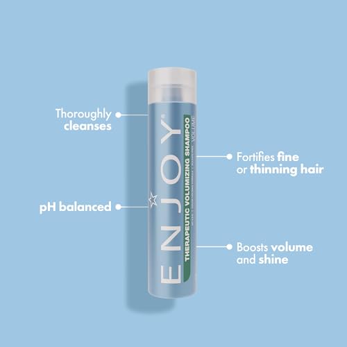 Enjoy Therapeutic Volumizing Shampoo & Conditioner Set for Fine & Thinning Hair, Aroma-Therapeutic Scalp Stimulating, Lightweight, Color-Safe Volume, pH 4.5-5.5, 10.1 Fl Oz