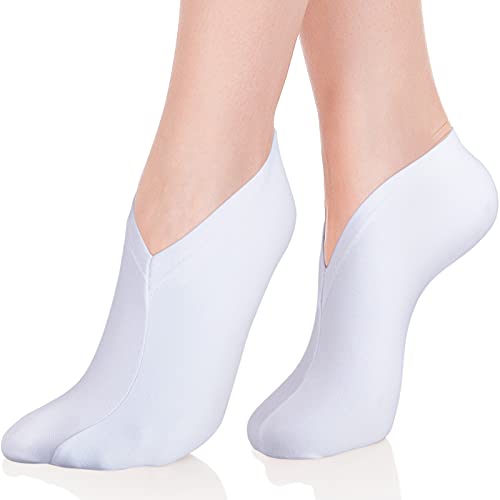 14 Pairs Moisturizing Socks Lotion Overnight Spa Socks Dry Feet Cotton Cosmetics Socks Spa Moisturizing Enhancing Socks Spandex Sock for Women and Men Feet Care, White