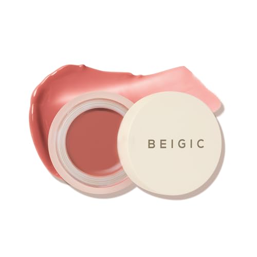 BEIGIC Flush Lip & Cheek Balm - Vegan Buildable & Blendable Multiuse Balm | Natural Flush & Glow | Glowy Blush for Cheeks | Dewy Korean Make Up Cream Blush | 05 Flat White - Neutral Beige, 0.14 fl.oz