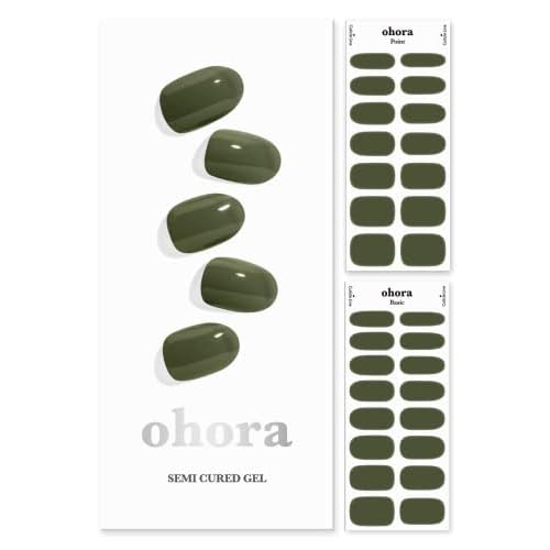 ohora Semi Cured Gel Nail Set of 3 (N Onyx & N Cream Moss & Easy Peel Remover) - Professional Salon-Quality Nail Care