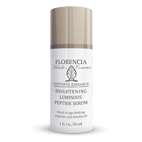 Florencia Brightening Luminous Peptide Serum - Age-Defying Face Serum with Peptides, Sodium Hyaluronate & Organic Botanicals ? Helps to Reduce Wrinkles, Illuminate Complexion, 1 Oz