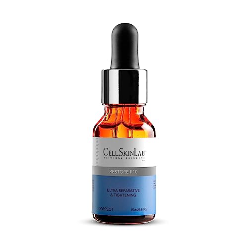 Restoring and Tightening Serum by CellSkinLab ? Restore R10 - Reparative Skincare for Damaged Skin ? Antiaging Solution with Ultra Clear Resveratrol 10%, Collagen and Elastin