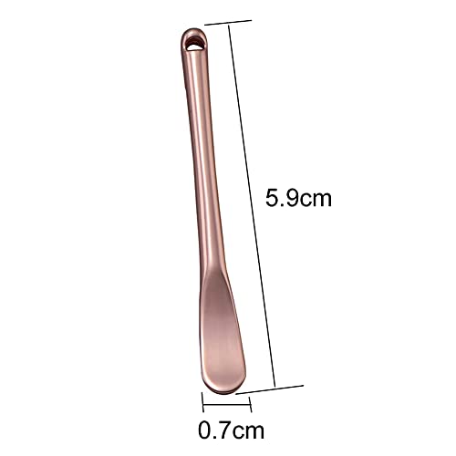 3 Pieces Zinc Alloy Makeup Spatula Eye Cream Spoon Beauty Scoop Mini Spoon Makeup Beauty Spoons Mini Cosmetic Skincare Spatula for Cream Lotions, Cylindrical Handle Type, Golden, Silver, Rose-Gold