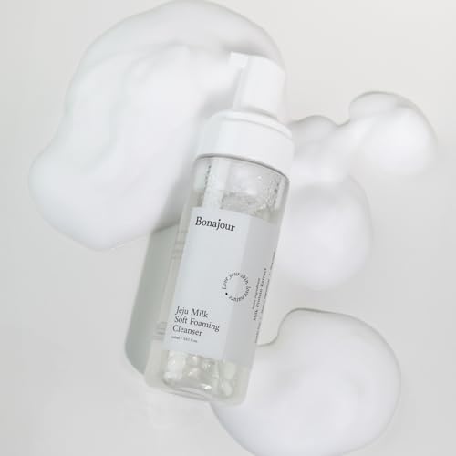 [BONAJOUR] Jeju Milk Soft Foaming Low pH Cleanser, Natural Face Wash For sensitive skin for Daily Face Washing 5.3 Fl. Oz
