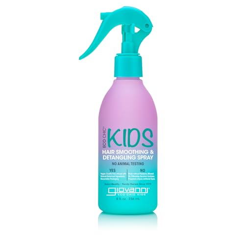 Eco Chic KIDs Hair Smoothing & Detangling - Kids Detangler for Tangles & Knots, Salon-Quality, Natural Botanical Ingredients, Vegan, Gentle on Hair - 8 Fl Oz