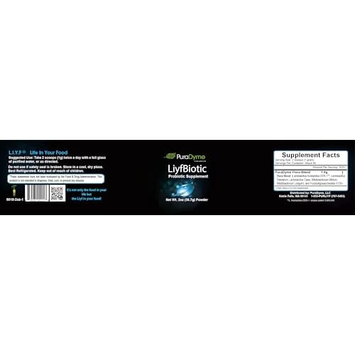 PuraDyme LiyfBiotic Probiotic Digestion and Dietary Supplement - 2 Ounce Powder. By Lou Corona
