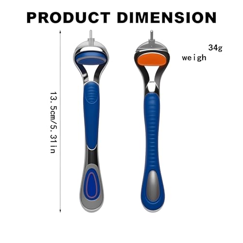 ONLY Compatible with Gillette Fusion 5 Handle,Ergonomic Metal Replacemen Handle Compatible with Gillette Fusion5 Razors for Men,Comfort and and Non-Slip,2Pack.(ONLY THE HANDLE)
