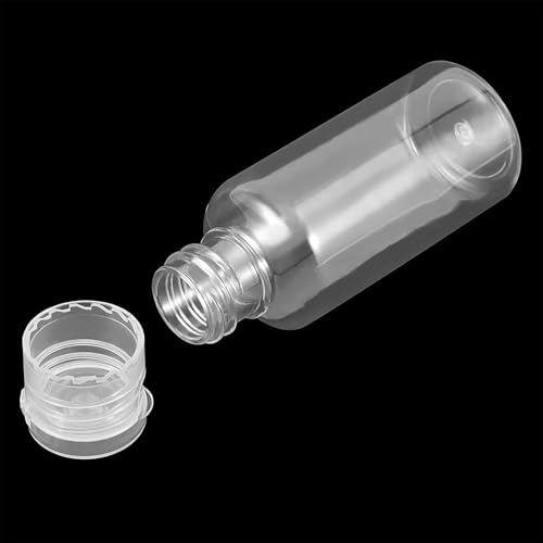 60 Pack 2oz Clear Plastic Empty Bottles with Flip Cap, Small Travel Bottle, Portable Refillable travel Size Containers for Shampoo, Lotion, Liquid Body Soap, Cream, Toner