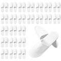 JarThenaAMCS 60 Pairs White Disposable Slippers Non Slip Spa Slippers Fluffy Closed Toe for Indoor Travel Hotel Home Party Guests Supplies