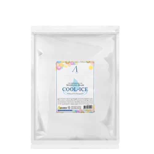 jNE Anskin Original Modeling Mask Powder Pack | Korean Skincare Face Pack for Calming Irritated Skin, Deep Hydration & Pore-Cleansing Care (35.27oz / 1kg, Cool Ice)