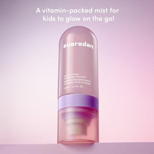 Evereden Kids Multi-Vitamin Hydrating Face Mist | Nourishing Face Spray, Preppy Skincare Essential for Ages 6+ | Clean Formula Safe for Sensitive Skin | Multi-Vitamin Complex, Peach & Mango Juice